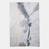 Claude Monet - Cart on the Snowy Road at Honfleur Theedoek (Verticaal)