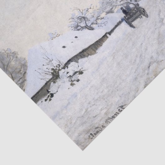 Claude Monet - Cart on the Snowy Road at Honfleur Tissuepapier (Detail)