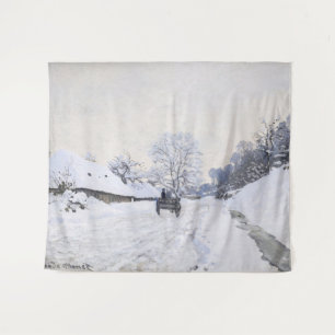Claude Monet - Cart on the Snowy Road at Honfleur Wandkleed