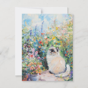 Claude Monet Cat  Briefkaart