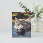 Claude Monet Cat Briefkaart (Staand voorkant)