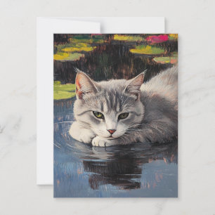 Claude Monet Cat Briefkaart