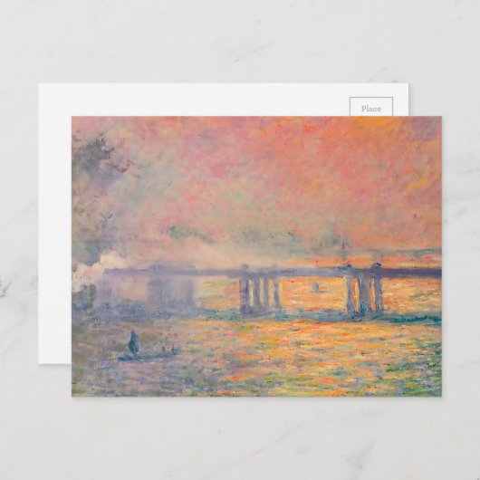 Claude Monet Charing Cross Bridge Briefkaart (Voorkant / Achterkant)