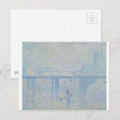 Claude Monet - Charing Cross Bridge. Klassieke kun Briefkaart (Voorkant / Achterkant)
