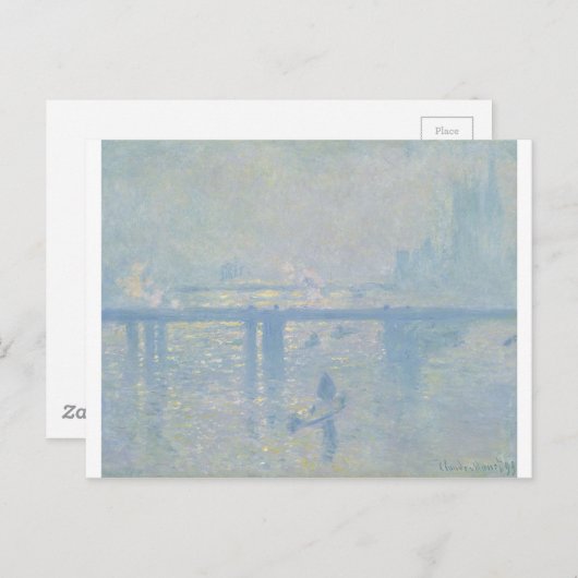 Claude Monet - Charing Cross Bridge. Klassieke kun Briefkaart (Voorkant / Achterkant)