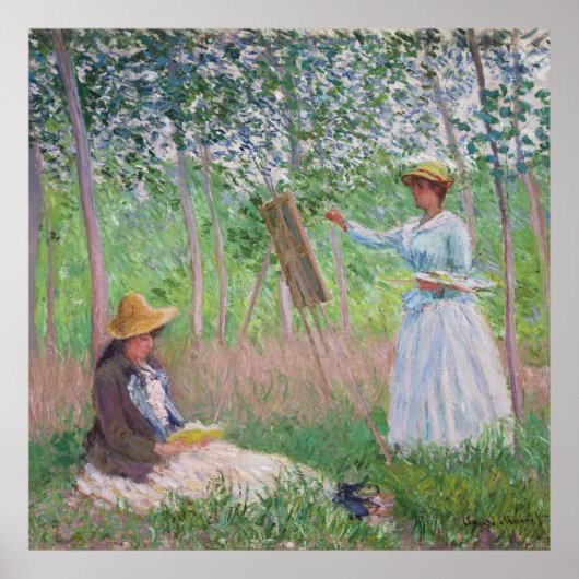 Claude Monet Classic Outdoor Schilderen en Lezen Poster (Voorkant)