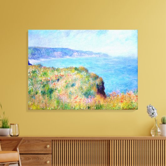 Claude Monet: Cliff Near Pourville Canvas Afdruk (Insitu (Woonkamer))