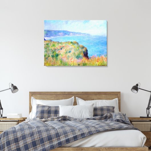 Claude Monet: Cliff Near Pourville Canvas Afdruk (Insitu (Slaapkamer))