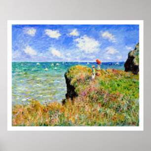 Claude Monet - Cliff Top Walk in Pourville - Impre Poster