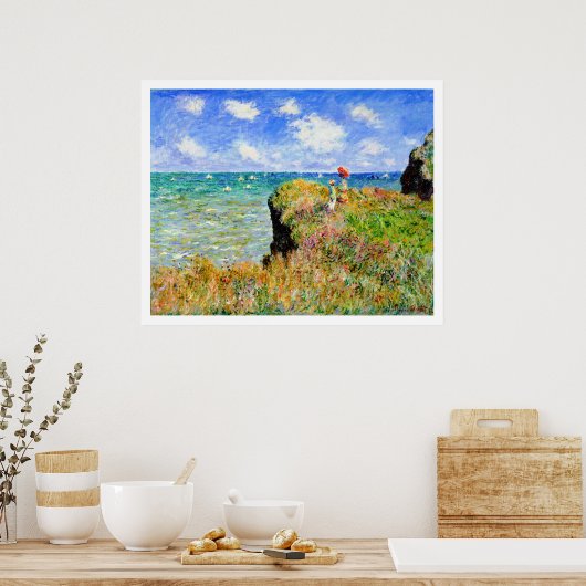 Claude Monet - Cliff Top Walk in Pourville - Impre Poster (Keuken)
