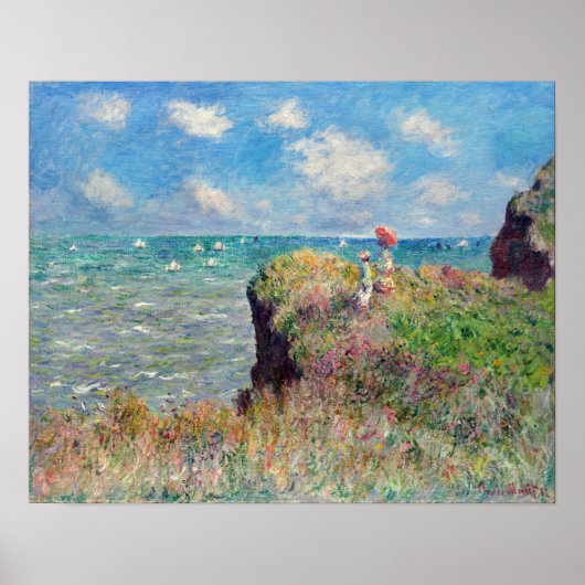 Claude Monet Cliff Walk at Pourville Poster (Voorkant)