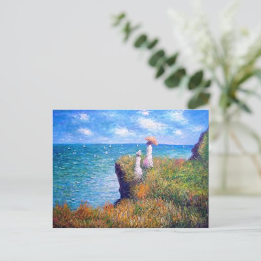Claude Monet: Cliff Walk in Pourville Briefkaart (Staand voorkant)