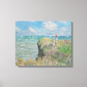 Claude Monet - Cliff Walk in Pourville Canvas Afdruk