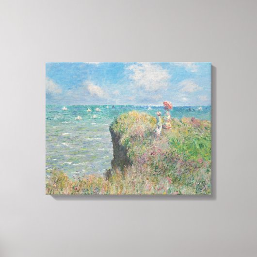 Claude Monet - Cliff Walk in Pourville Canvas Afdruk (Voorkant)