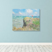 Claude Monet - Cliff Walk in Pourville Canvas Afdruk (Insitu (Houten vloer))