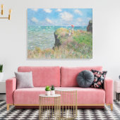 Claude Monet Cliff Walk in Pourville Canvas Afdruk (Insitu (Woonkamer))