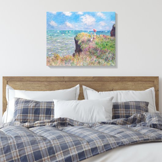 Claude Monet - Cliff Walk in Pourville Canvas Afdruk (Insitu (Slaapkamer))