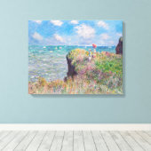 Claude Monet - Cliff Walk in Pourville Canvas Afdruk (Insitu (Houten vloer))