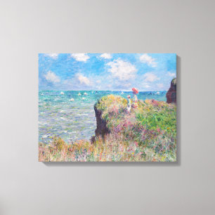 Claude Monet - Cliff Walk in Pourville Canvas Afdruk