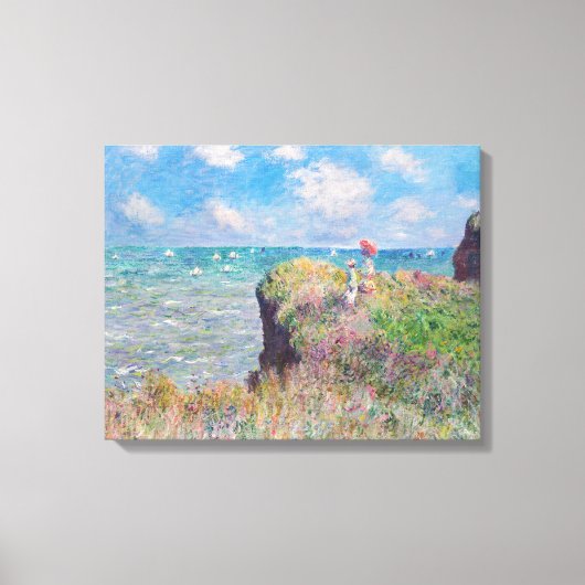 Claude Monet - Cliff Walk in Pourville Canvas Afdruk (Voorkant)