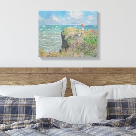 Claude Monet - Cliff Walk in Pourville Canvas Afdruk (Insitu (Slaapkamer))