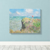 Claude Monet - Cliff Walk in Pourville Canvas Afdruk (Insitu (Houten vloer))