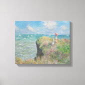 Claude Monet - Cliff Walk in Pourville Canvas Afdruk (Voorkant)