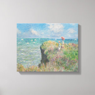 Claude Monet - Cliff Walk in Pourville Canvas Afdruk