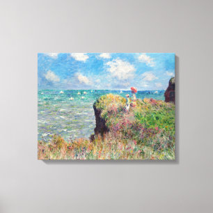 Claude Monet Cliff Walk in Pourville Canvas Afdruk
