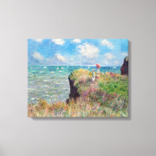 Claude Monet Cliff Walk in Pourville Canvas Afdruk (Voorkant)