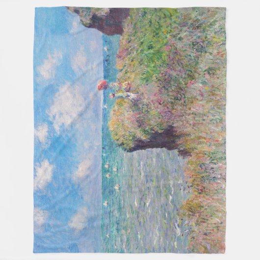 Claude Monet - Cliff Walk in Pourville Fleece Deken (Voorkant)