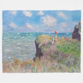 Claude Monet - Cliff Walk in Pourville Fleece Deken (Voorkant (Horizontaal))