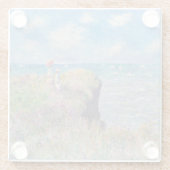 Claude Monet - Cliff Walk in Pourville Glazen Onderzetter (Achterkant)