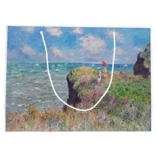 Claude Monet - Cliff Walk in Pourville Groot Cadeauzakje (Achterkant)