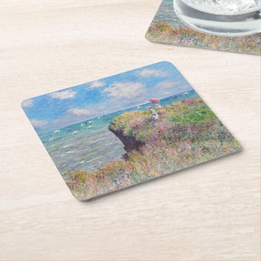 Claude Monet - Cliff Walk in Pourville Kartonnen Onderzetters (Schuin)