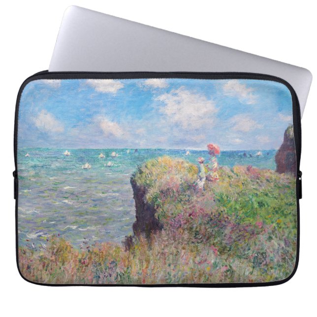 Claude Monet - Cliff Walk in Pourville Laptop Sleeve (Voorkant)