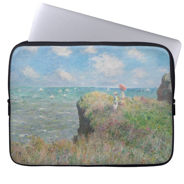 Claude Monet - Cliff Walk in Pourville Laptop Sleeve (Voorkant)