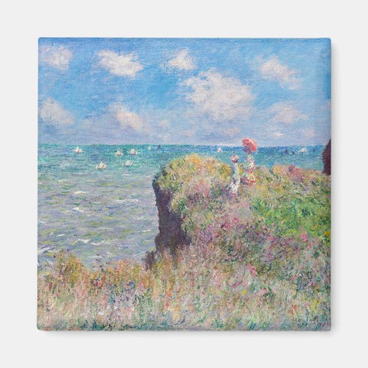 Claude Monet - Cliff Walk in Pourville Magneet (Voorkant)