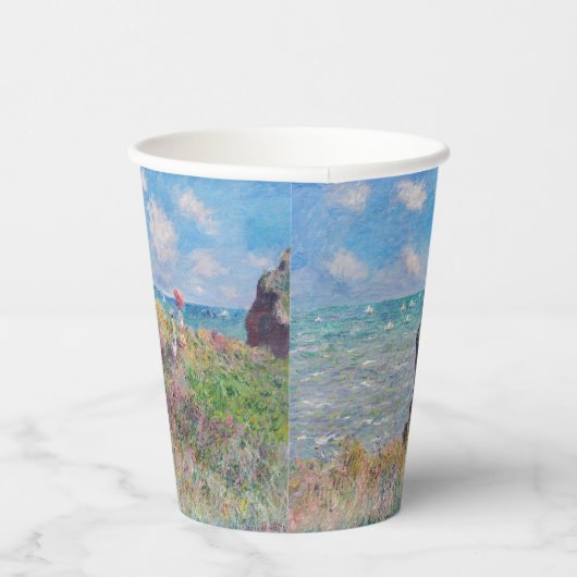 Claude Monet - Cliff Walk in Pourville Papieren Bekers (Rechts)
