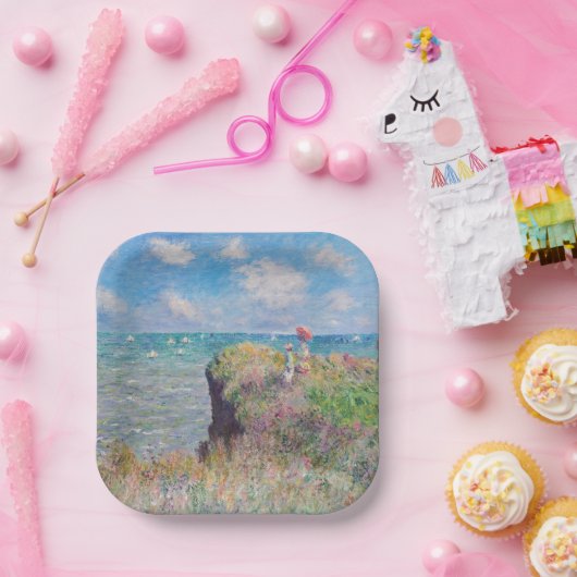 Claude Monet - Cliff Walk in Pourville Papieren Bordje (Feest)