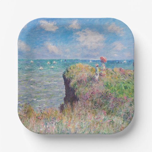 Claude Monet - Cliff Walk in Pourville Papieren Bordje (Voorkant)