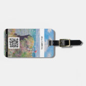 Claude Monet - Cliff Walk in Pourville - QR Code Bagagelabel (Voorkant horizontaal)