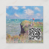 Claude Monet - Cliff Walk in Pourville - QR Code Vierkante Visitekaartje (Voorkant)