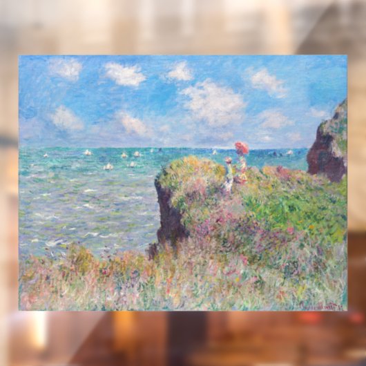 Claude Monet - Cliff Walk in Pourville Raamsticker (Vel 2)