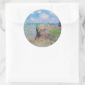 Claude Monet - Cliff Walk in Pourville Ronde Sticker (Tas)