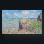 Claude Monet - Cliff Walk in Pourville Spandoek<br><div class="desc">Cliff Walk at Pourville / Promenade sur la falaise,  Pourville - Claude Monet,  1882</div>
