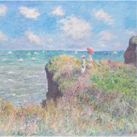 Claude Monet - Cliff Walk in Pourville Sticker (Voorkant)
