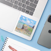 Claude Monet - Cliff Walk in Pourville Sticker (Laptop met iPhone)
