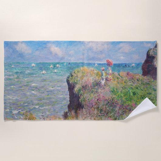 Claude Monet - Cliff Walk in Pourville Strandlaken (Voorkant)