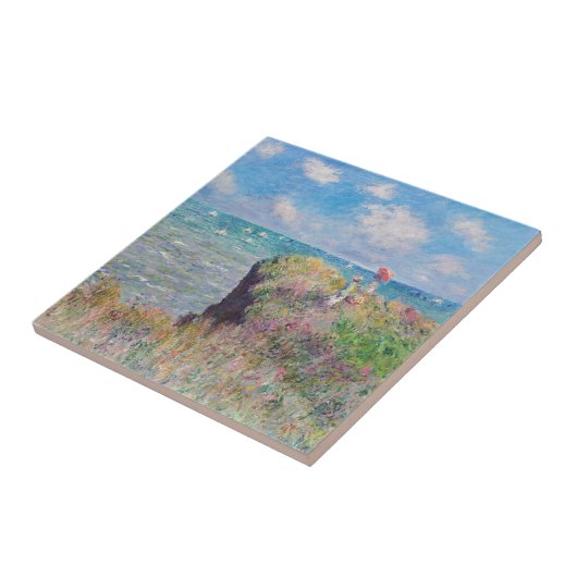 Claude Monet - Cliff Walk in Pourville Tegeltje (Zijkant)